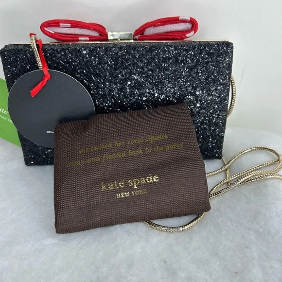 NWT Kate Spade x Disney Minnie Mouse BOW CLUTCH Crossbody Handbag Purse - Picture 3 of 9